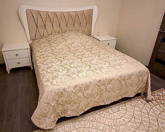 Шторы для спальни с покрывалом из хлопкового жаккарда