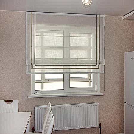 Римские шторы с окантовкой из репсовых лент