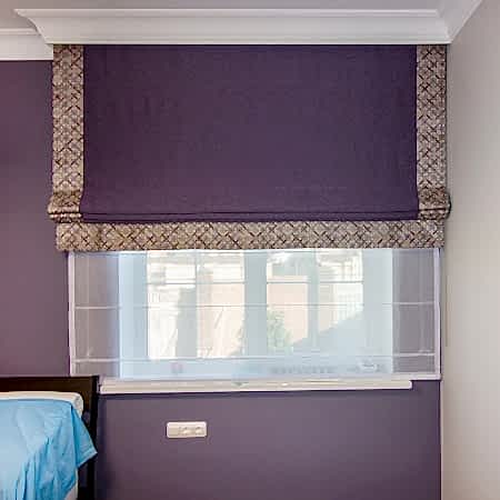 Римские шторы из блэкаута с кантом