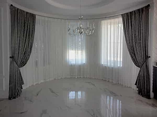 Шторы в эркер круглый