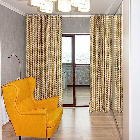 Яркие шторы из хлопка на люверсах