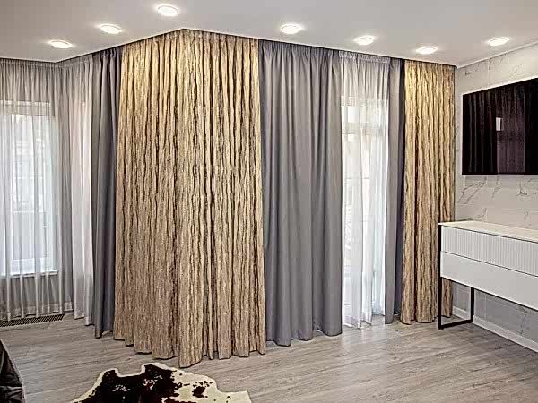 Шторы в спальню в стиле ар-деко