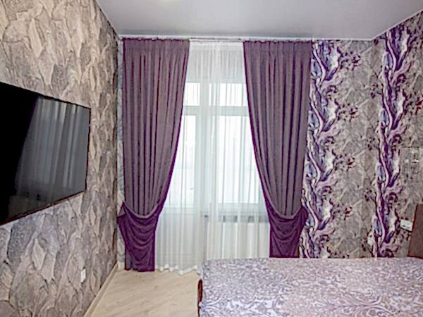 Шторы в спальню с отворотом на подкладе