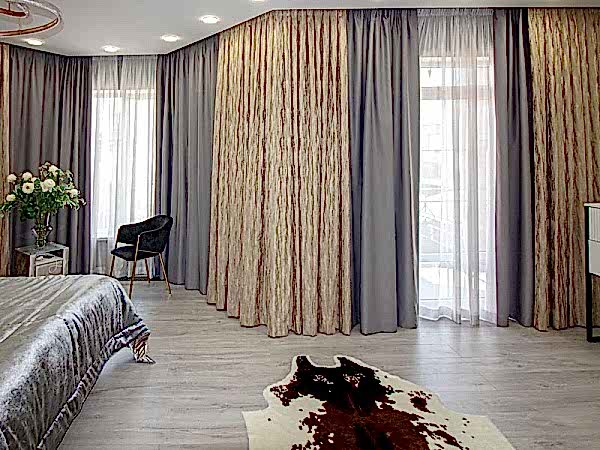 Шторы в спальню в стиле ар-деко