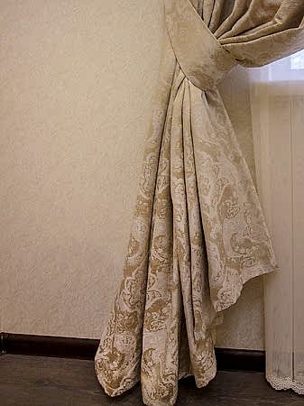 Шторы для спальни с покрывалом из хлопкового жаккарда