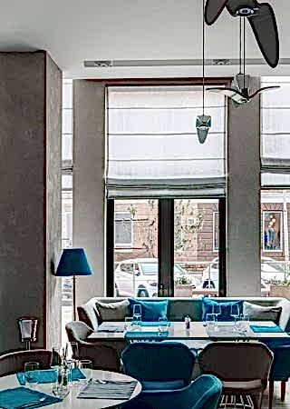 Римские шторы в ресторан Санремо