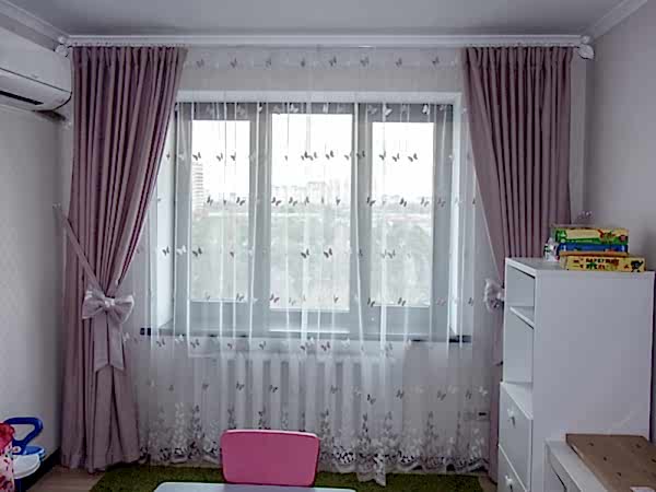 Шторы с бантами для детской