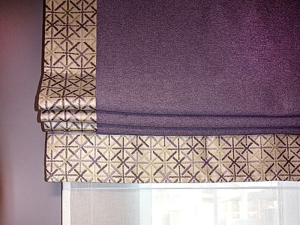 Римские шторы из блэкаута с кантом