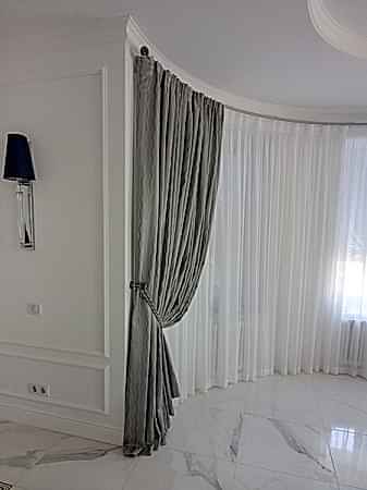 Шторы в эркер круглый