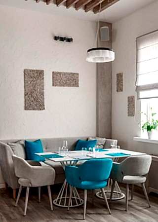 Римские шторы в ресторан Санремо