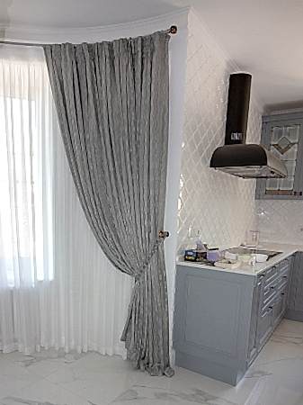 Шторы в эркер круглый