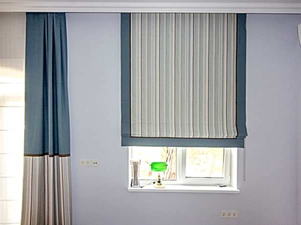 Римские шторы в спальню и портьеры